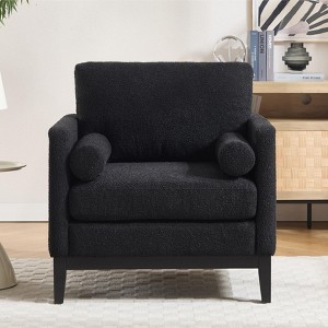 Hrinhom 35.4"W Accent Chair,Modern Reading Armchair with Wood Base,Single Sofa - 1 of 4
