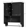 USIKEY Bathroom Wall Cabinet with Towel Bar, Bathroom Cabinet with Adjustable Shelf, Medicine Cabinet for Laundry Room, Living Room, Black - 3 of 4