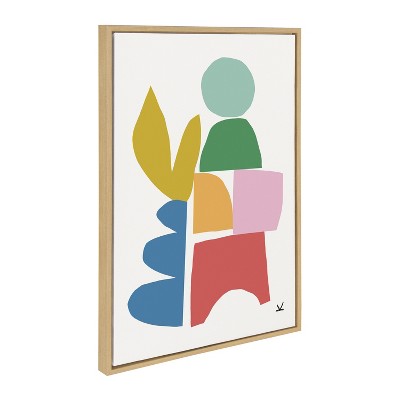 Colorful Abstract Canvas Print with Natural Frame, 23x33