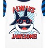 Always Jawsome Youth Boy's Blue & Black Striped Short Sleeve Shirt & Sleep Pants Set - 3 of 4