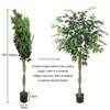 Acekool 5 Ft Faux Ficus Tree with Silk Leaves, Lifelike Trunk & Pot – Indoor & Outdoor Artificial Plant for Home, Office & Patio Decor - 2 of 4
