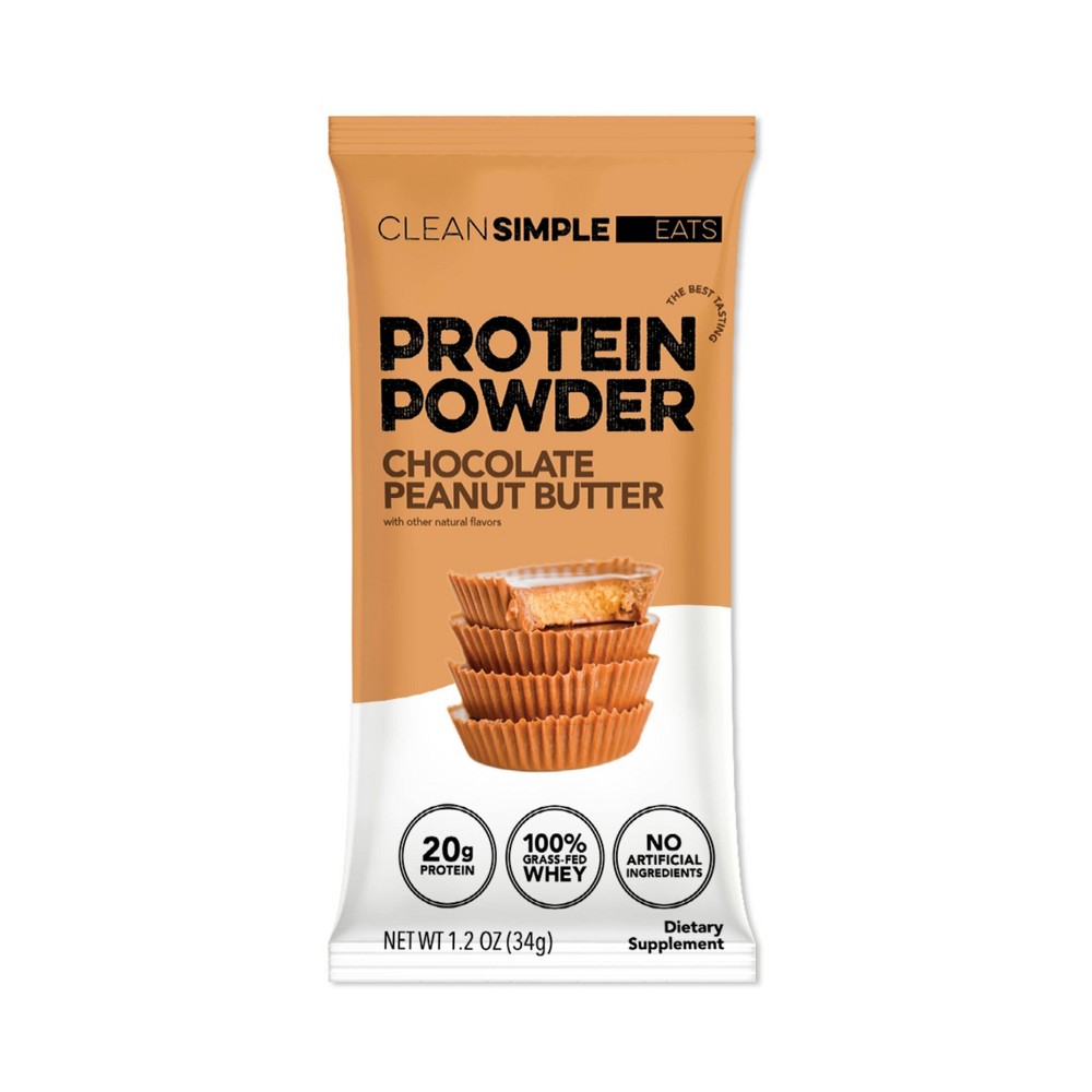 Clean Simple Eats Protein Powder - Chocolate Peanut Butter - 1.2oz/1 Stick: Whey Protein Isolate, 20g Protein