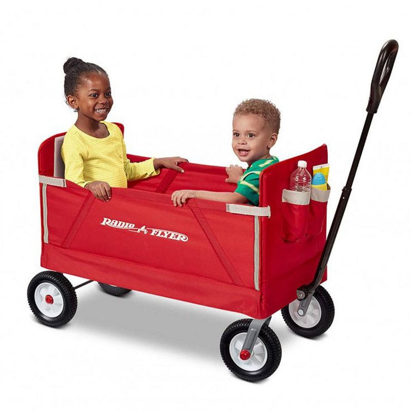 Radio Flyer All Terrain 3-in-1 Off Road EZ Fold Wagon for Kids and Cargo, Red, 1 of 9
