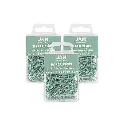 JAM Paper Colored Standard Paper Clips Small 1 Inch Teal Paperclips 21832064B