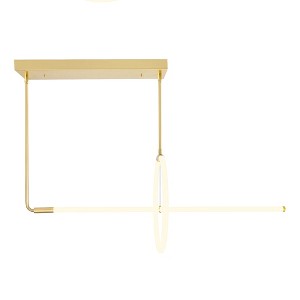 CWI Lighting Hoops 2 Light LED Chandelier With Satin Gold Finish - 1 of 3