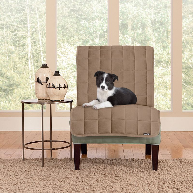 Deluxe Pet Armless Chair Slipcover Cover Sable - Sure Fit, 2 of 4