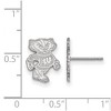 Black Bow Jewelry 14k White Gold Wisconsin Badgers NCAA Post Earrings - 2 of 3