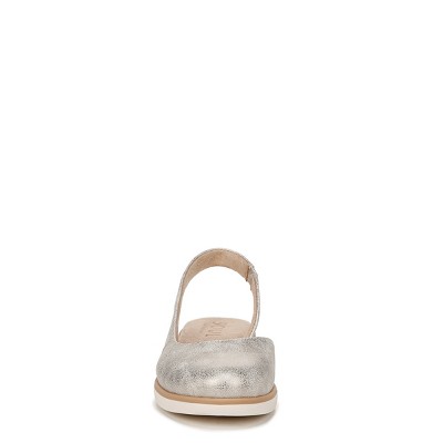 Light Gold Faux Leather Slingback Wedge Platform Flats