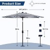 9 FT Patio Umbrella, Table Umbrella Outdoor Patio with Crank Lift & Push Button Tilt, 8 Sturdy Ribs for Yard, Deck, Pool - 3 of 4