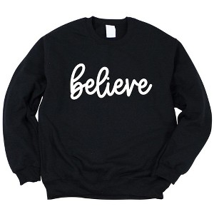 Simply Sage Market Women's Graphic Sweatshirt Believe Bold Cursive - 1 of 4