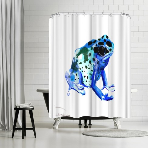 Americanflat 71 X 74 Shower Curtain, Blue Frog By Suren