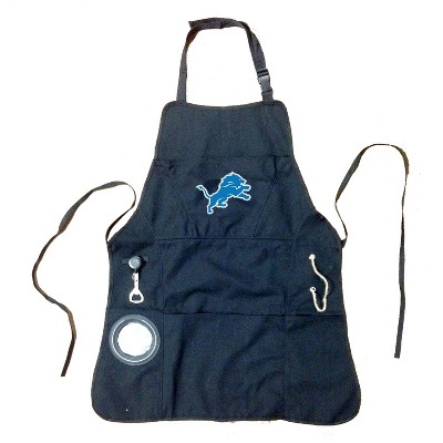 Grill Apron, Black, Detroit Lions