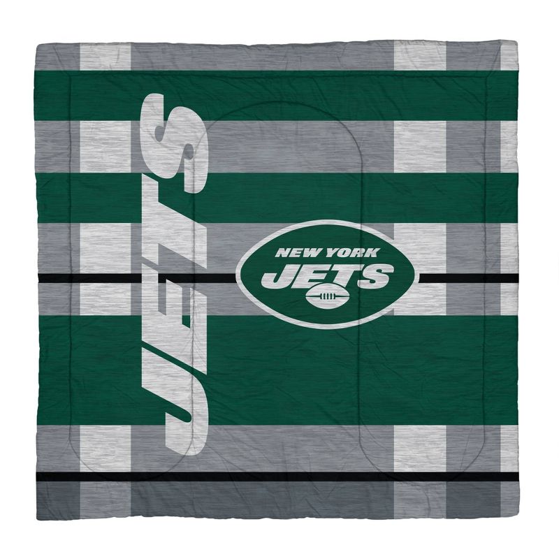 NFL New York Jets Heathered Stripe Queen Bed in a Bag - 3pc, 2 of 4