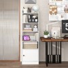 Tangkula Nightstand Bedside End Side Table Bookshelf w/ Charging Station - 2 of 4
