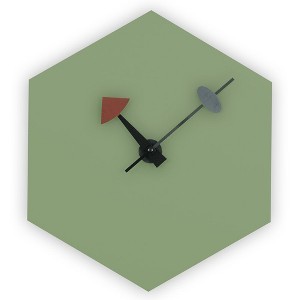 LeisureMod Manchester Modern 14" Hexagon Wall Clock with Silent Sweep - 1 of 4