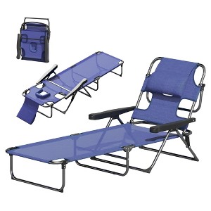 Resenkos Premium Foldable Recliner Chair, Comfortable Lounge Seat With Backrest, Ideal, Navy Blue - 1 of 4