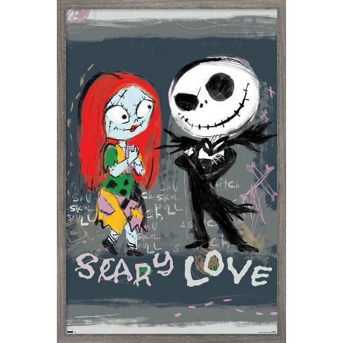 Trends International Disney Tim Burton's The Nightmare Before Christmas - Ink Scary Love Framed Wall Poster Prints - image 1 of 4