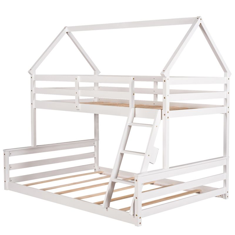 Twin over Full House Bunk Bed with Built-in Ladder-ModernLuxe, 3 of 10