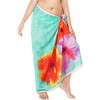 LA LEELA Women's Sarong Coverups Bikini Skirt Swim Cover Up Summer Wraps Swimwear Beach Wrap Skirts for Women One Size Graphical Floral, Green - 2 of 4