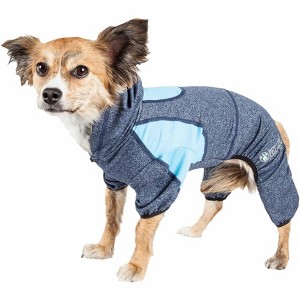 Pet Life (R) Active 'Fur-Breeze' Heathered Performance 4-Way Stretch Two-Toned Full Bodied Hoodie - 1 of 4