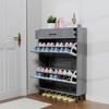 ChicFurnit Shoe Racks 2 Flip Drawers Shoe Cabinet Dust Protected Freestanding Shoe Cabinet for Entryway, Gray, 32"*10"*43" - 3 of 4