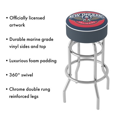 New Orleans Pelicans Blue Vinyl Swivel Bar Stool