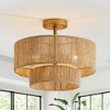 Parrot Uncle 15.4" Farmhouse Gold Semi-Flush Mount Ceiling Lights - 4 of 4