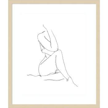 22" x 26" Nude Contour Sketch I by Ethan Harper Framed Wall Art Print - Amanti Art