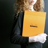 Rhodia Staplebound Notepad - Blank 80 sheets - 8 1/4 x 11 3/4 - Orange cover - 4 of 4