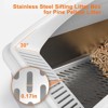 XXL Stainless Steel Sifting Litter Box for Pine Pellet & Non-Clumping Litter, Anti-Leakage High-Sided Cat Litter Box with Lid for Large Cats - 4 of 4