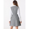 INSPIRE CHIC Women's Overalls Suspenders V Neck A-Line Above Knee Pinafore Dress - 4 of 4