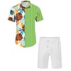 Men's Hawaiian Shirt 2 Pieces Sets Floral Printed Short Sleeve Button Down Shirts and Shorts Summer Beach Outfits - 4 of 4