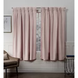 Set Of 2 Velvet Pinch Pleated Light Filtering Window Curtain Panels - Exclusive Home