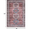 Vintage Area Rug Small Entryway Rug Indoor Non-Slip Doormat Washable Stain Resistant Floor Carpet Boho Accent Rug - 2 of 4