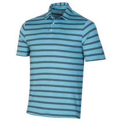 Mens Under Armour 2021 Playoff 2.0 Back 9 Stripe Golf Polo Sky Blue 2XL