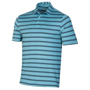 Mens Under Armour 2021 Playoff 2.0 Back 9 Stripe Golf Polo Sky Blue 2XL - 1 of 1