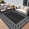 Outdoor Modern Woven Plastic Straw Carpet Reversible Erasable Lightweight Portable Large Area Rugs for Camping Garden Backyard RV Patio Auto - 4 of 4