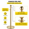 VEVOR Velvet Ropes and Posts, 5 ft/1.5 m Red Rope, Stainless Steel Gold Stanchion with Ball Top, Red Crowd Control Barrier Used for Theaters, Gold - 4 of 4