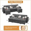 Couches for Living Room, Sofa Bed for Living Room with Hidden Storage Armrests, U-Shaped Sleeper Sofa with Cup Holders and USB Charging Ports - 3 of 4