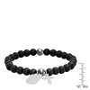 Steeltime Men's black lava and stainless steel beaded bracelet with cross and dog tag charms - 3 of 4