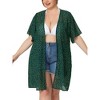 Agnes Orinda Women's Plus Size Bell Short Sleeve Polka Dots Chiffon Summer Cardigan - 2 of 4