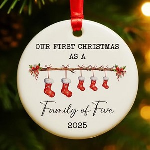 Lomsoe Babys First Christmas Ornament 2025 Girl Boys,Our First Christmas As A Family of Five Ornament Gifts Christmas Tree Ornament Christmas Gift - 1 of 1