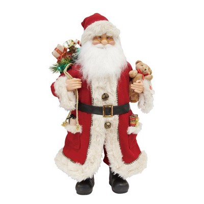 Season's Designs 24" Animated Musical LED Red Santa with Teddy Christmas Indoor Decoration for Mantel and Tabletop Requires AAA Batteries (Not