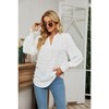 Coolmee Women's Ruffle Chiffon Blouses Long Sleeve V Neck Dot Fall Shirts Dressy Casual Trendy Tops - 2 of 4