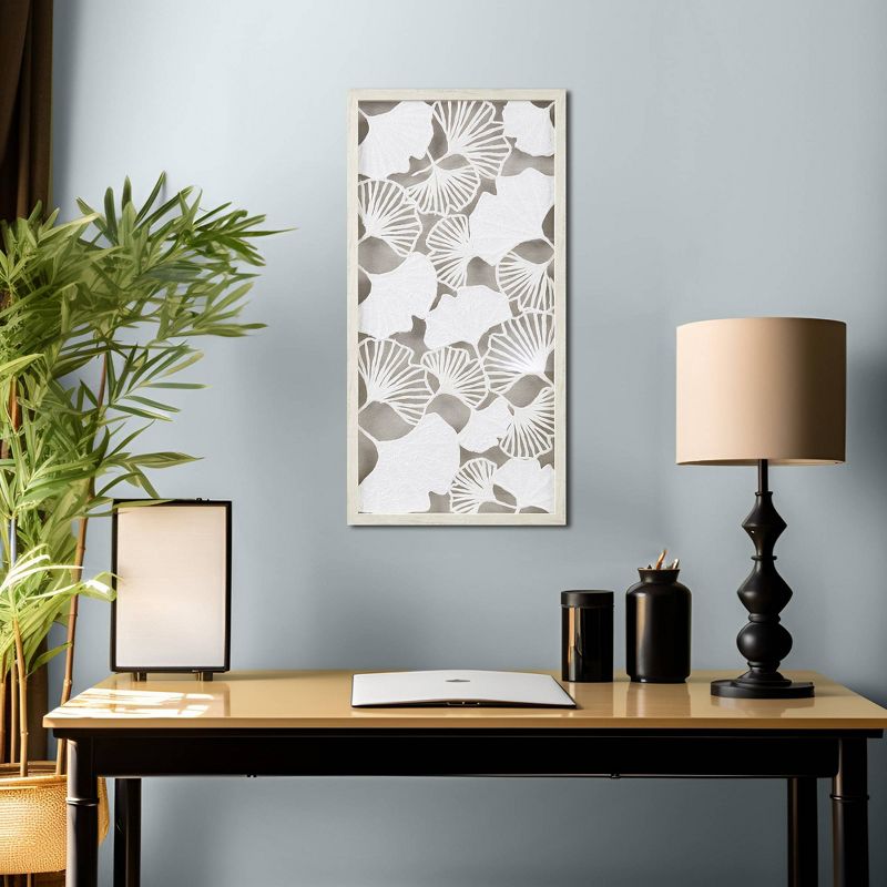 Lillian Framed Rice Paper Shadow Box Gingko Leaf Wall Decor Art Off-White - Martha Stewart, 3 of 10