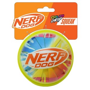 NERF TPR Color Blast Squeak and Crunch Ball Dog Toys - 1 of 4