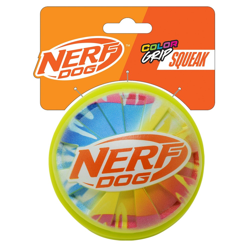 NERF TPR Color Blast Squeak and Crunch Ball Dog Toys