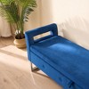 PAGED Velvet Ottoman with Storage, 67.91" Entryway Bench with Armrests, Multi-Functional Storage Bench for Bedroom, Entryway & Living Room - 3 of 4