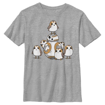 Boy's Husky Star Wars BB-8 Porg Party   - Athletic Heather - Large