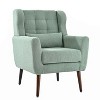 ORRD Light Green Teddy Fabric Accent Chair, Mid Century Modern Lounge Armchair with Wooden Legs for Living Room & Bedroom - 4 of 4